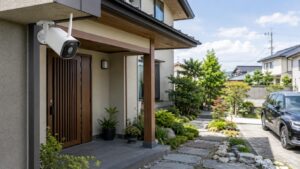 玄関アプローチと駐車場まで見守る屋外ワイヤレス防犯カメラ