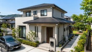 玄関・駐車場・側面通路・庭を見守る戸建て防犯カメラの設置イメージ